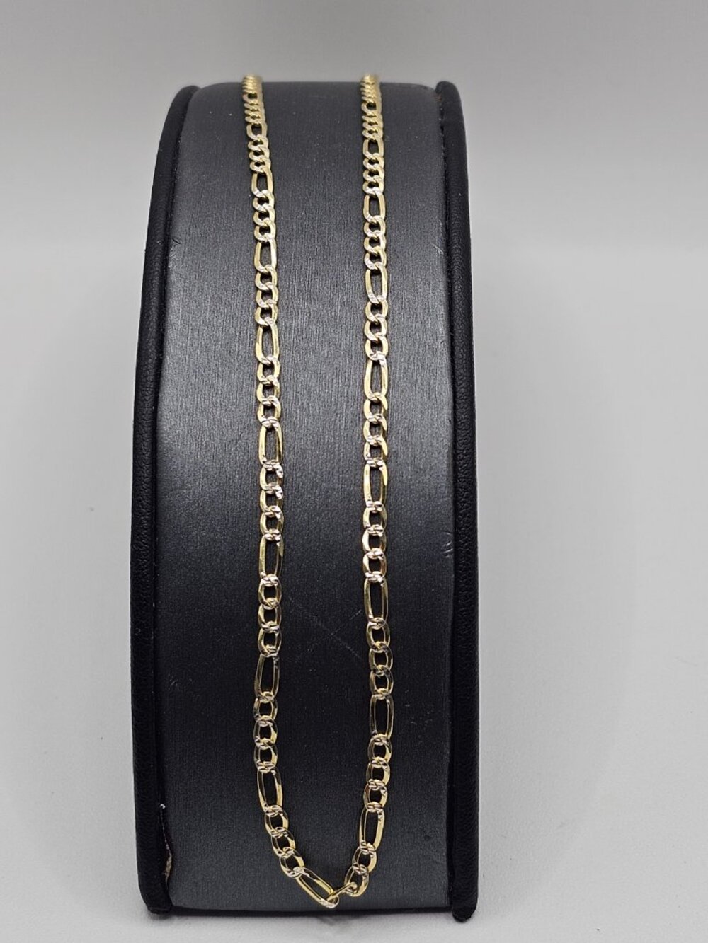 Sterling Silver 925 Gold Plated Diamond Cut Figaro Chain 2.9mm 18 inches